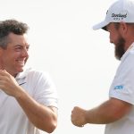 Rory McIlroy and Shane Lowry zelebrate victory at the Zurich Classic