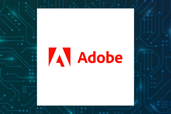 Adobe logo with Computer and Technology background