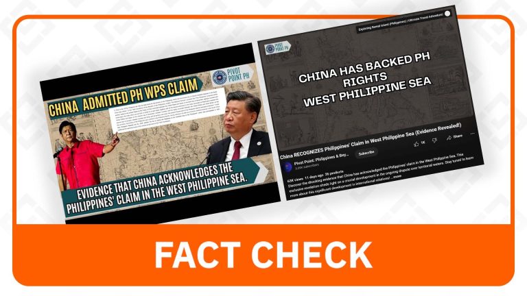 FACT CHECK: No categorical statement from China recognizing PH claims