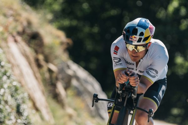 Kristian Blummenfelt trains on his triathlon bike.