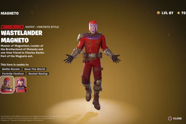 The Magneto skin in Fortnite.